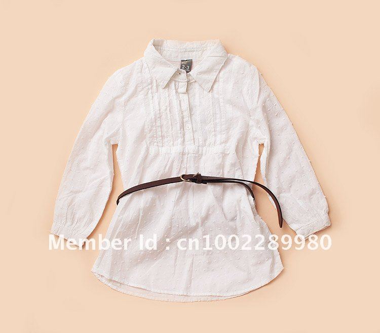 8pcs/lot   White  dot  Kids shirt, Children shirt, Baby girl shirt, Baby Wear free shipping