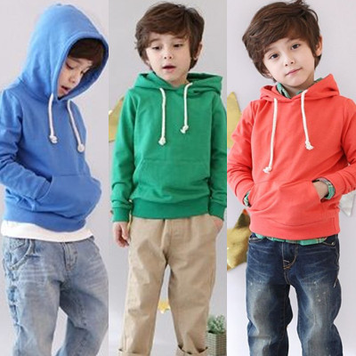 90-125CM Children kids baby Boy's girl's hoodies pure color hoodie coat for kids autumn spring sports clothes freeshipping