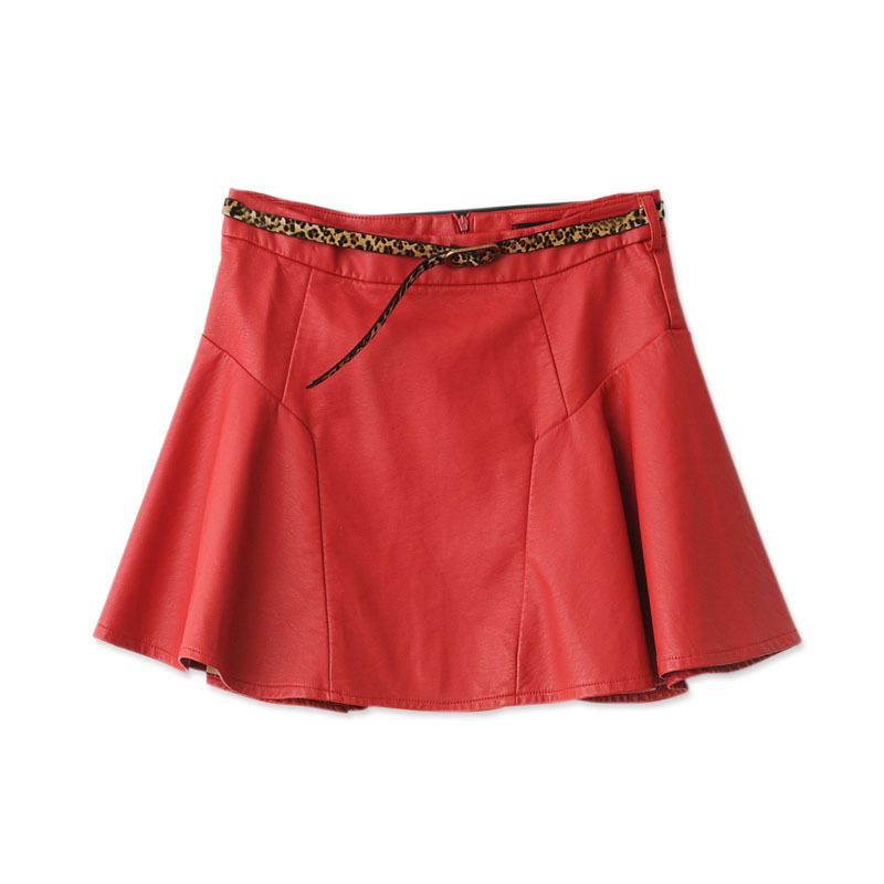 902-ml01 2012 autumn zar pure colorant match leather skirt bust skirt leopard print strap female