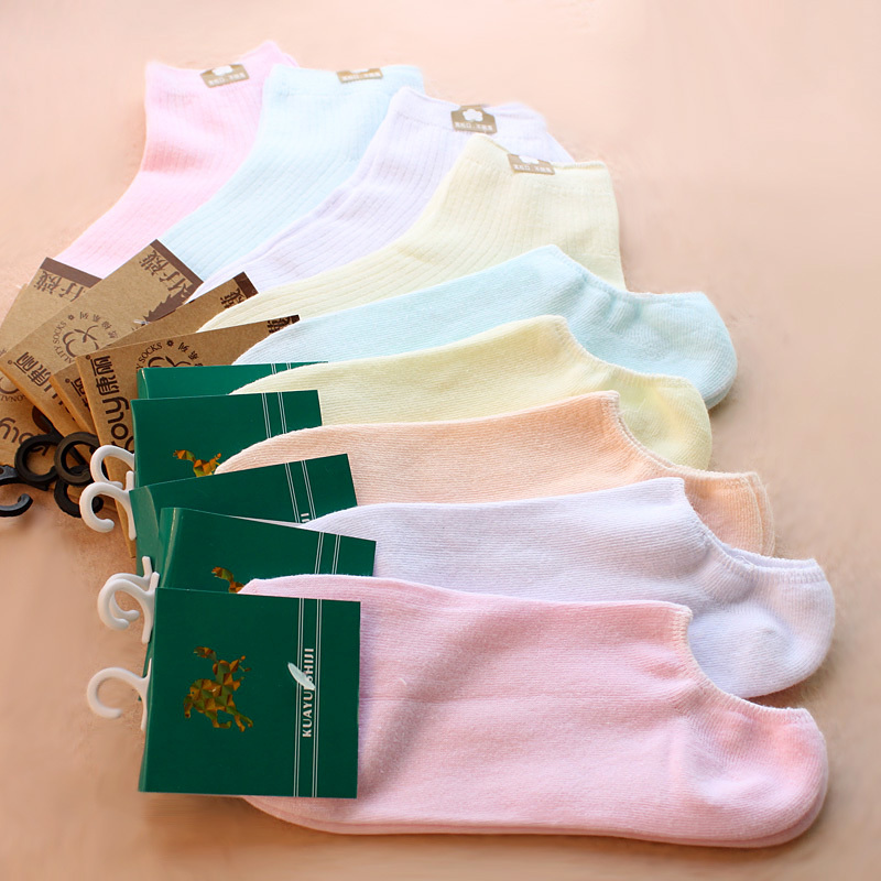 9127 high quality spring and summer thin 100% cotton female socks 100% cotton boat socks candy color sock