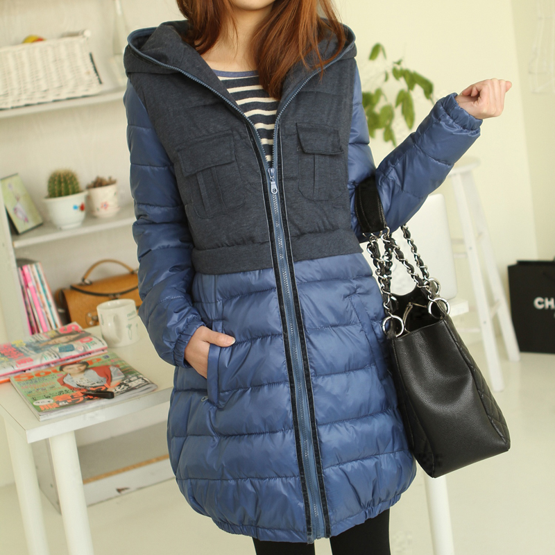 9149 - 0.94 2013 with a hood cotton cloth patchwork long design thickening wadded cotton-padded jacket outerwear Free Shipping