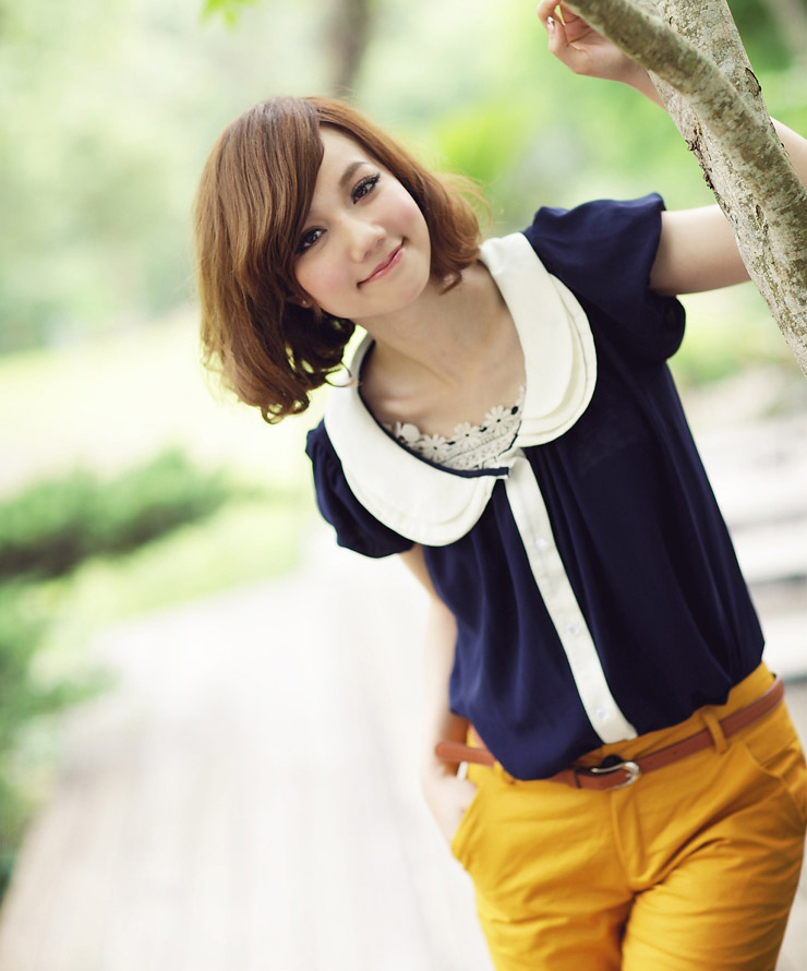9180 sweet shirt vintage puff sleeve shirt