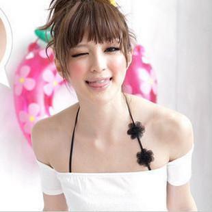 9233 candy color lace halter-neck flower cross bra underwear shoulder strap 0812