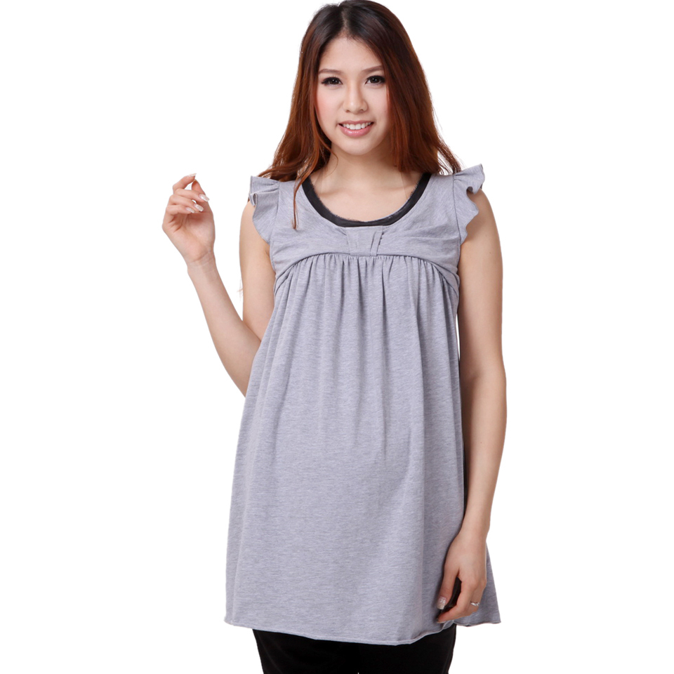 925 big maternity clothing t-shirt bow maternity clothing pregnant installed loose long design t-shirt