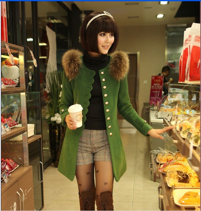 9301 2012 autumn new arrival long design slim autumn and winter woolen outerwear woolen overcoat female