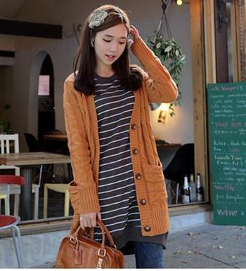 9324 2011 new arrival thermal sweater - tails long design solid color cardigan