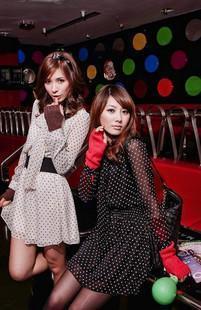 9888 2013 polka dot bow small stand collar long-sleeve dot chiffon one-piece dress