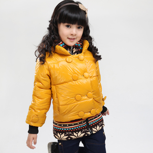 99 2012 children's clothing winter female child wadded jacket outerwear child faux two piece cotton-padded jacket