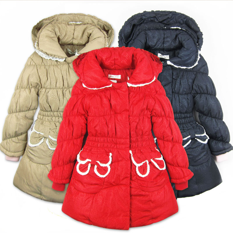 99 children's clothing female winter child 2013 plus velvet thickening wadded jacket outerwear child cotton-padded jacket