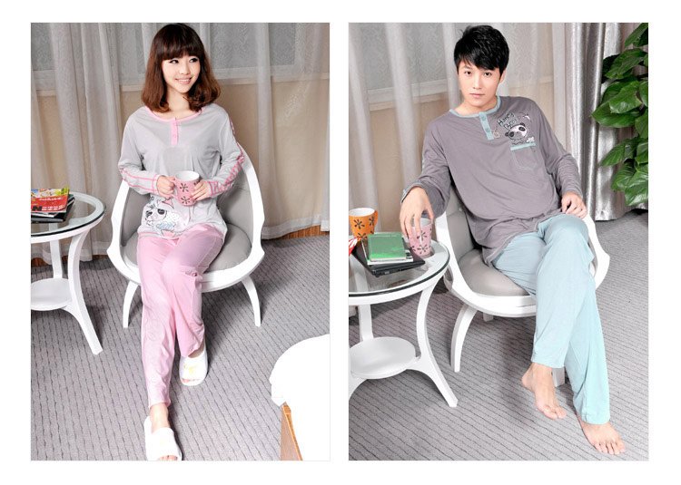 9a-hyt002 , sweet sweety autumn sleepwear,Long sleeve pure cotton lovers pyjamas sets