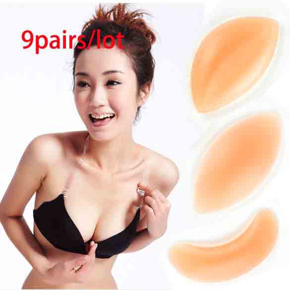 9pairs/lot Silicone Bra Adhesive Bras Gel invisible inserts Pads Push Up Enhancer Breast stickiness,no harm,free shipping 3154