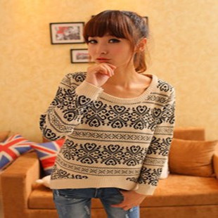 A 5583 women's all-match loose vintage thickening sweater pullover