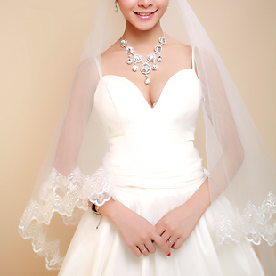 A bridal veil 3 meters 1.5 meters vintage big laciness long veil wedding accessories