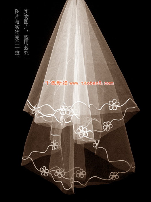 A bridal veil flower white champagne color 1.5 meters bridal veil marriage accessories