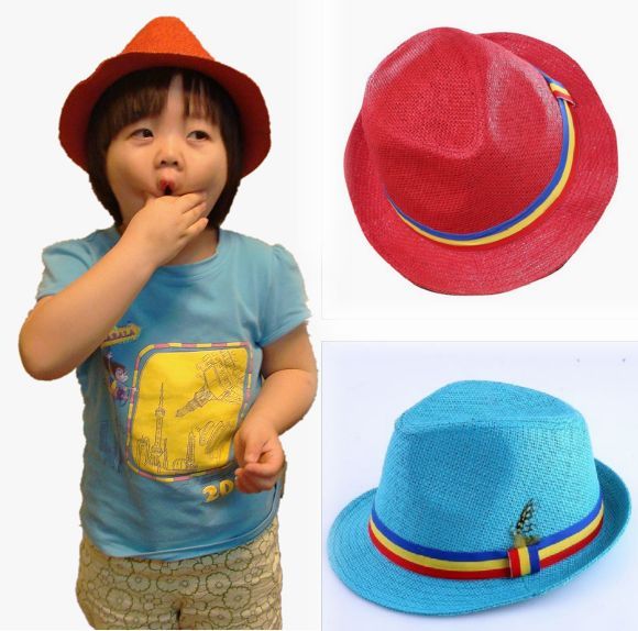 A child cap small fedoras jazz hat strawhat