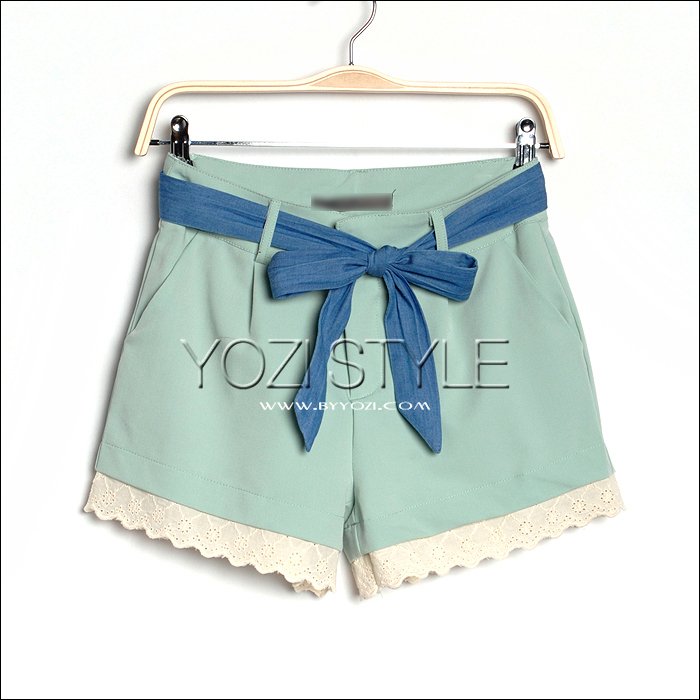 A free shipping Y-128-017 summer 2012 lace decoration shorts female trousers