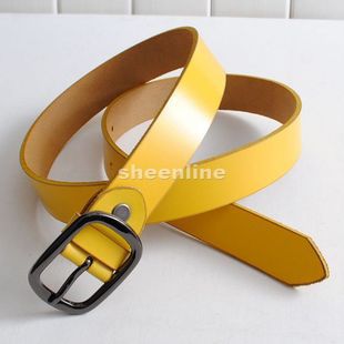 A Freeshipping Sheenline fashion colorful candy cowhide genuine leather all-match female strap belt