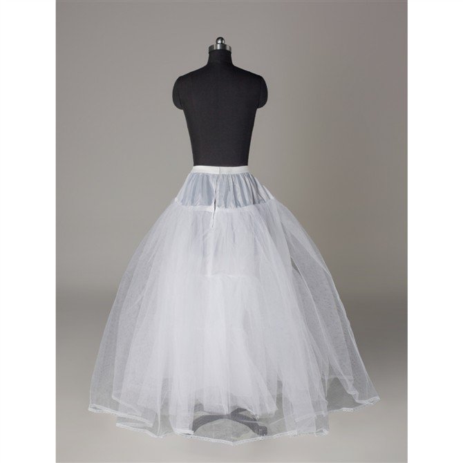 A-line No Hoop 3 Layers Soft Birdal Dress Petticoat No Lace Wedding Underskirt Underdress Crinoline Slip Bustle Elastic Waist