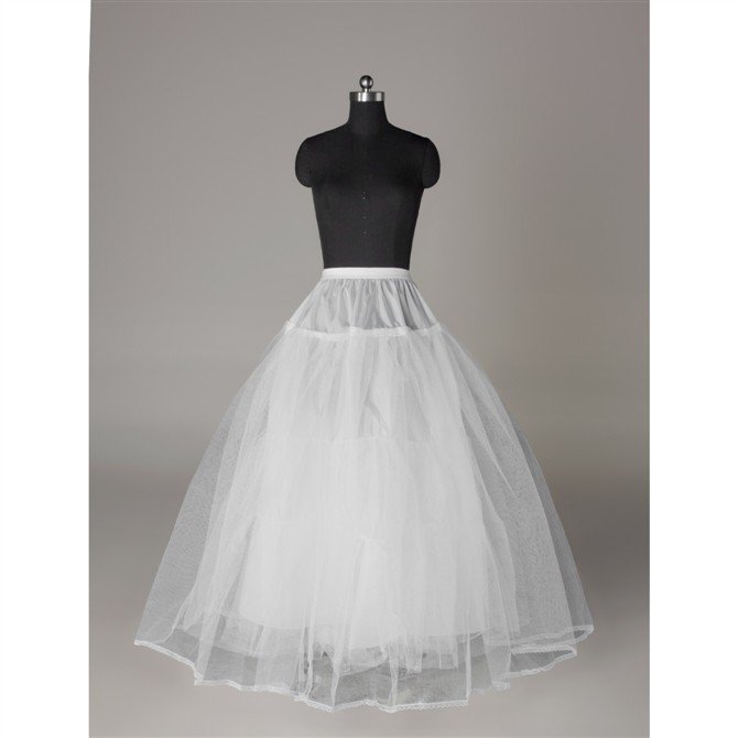 A-line  No Hoop 3 Layers Soft Birdal Dress Petticoat Wedding Underskirt Underdress Crinoline Slip Bustle Elastic Waist P8