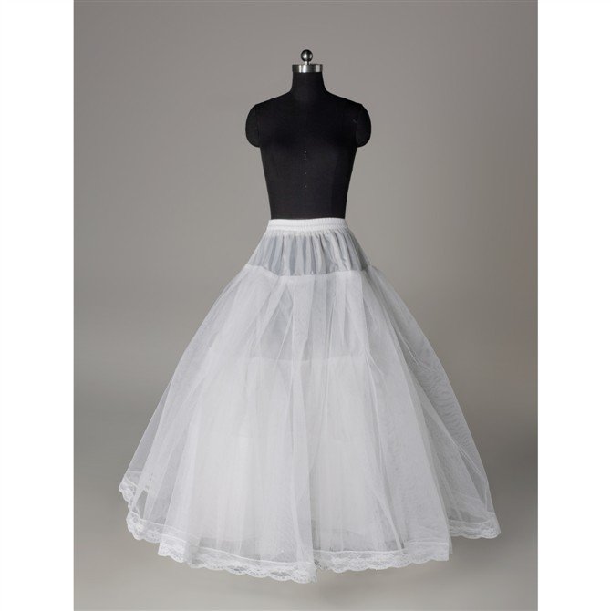 A-line  No Hoops 4 Layers Lace Edge Bridal Dress Petticoat Wedding Underskirt Underdress Crinoline Slip Bustle Elastic Waist P19