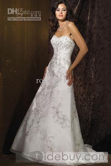A-Line/Princess Sweetheart Chapel Bridal Gowns - Bridal Gowns@QWA