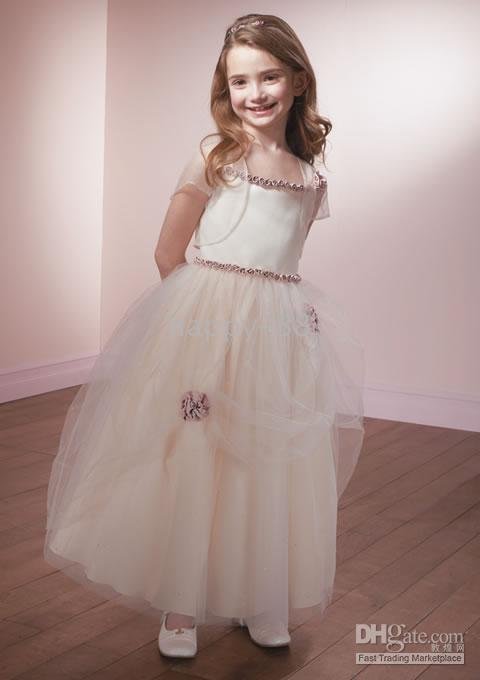 A-line Square Knee-Length Organza Flower Girl Dress 2010 style(FGD0100)
