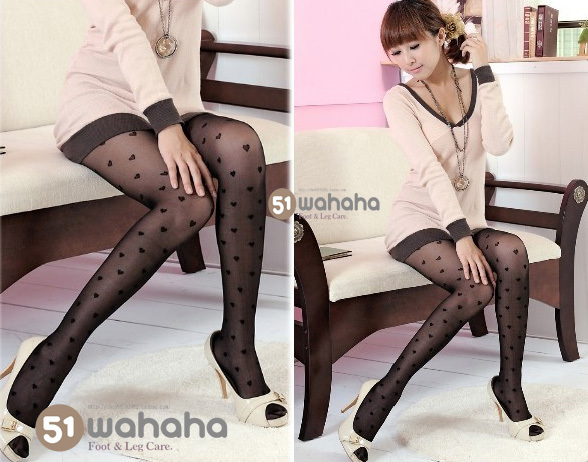 A little kindness jacquard Stockings Pantyhose black