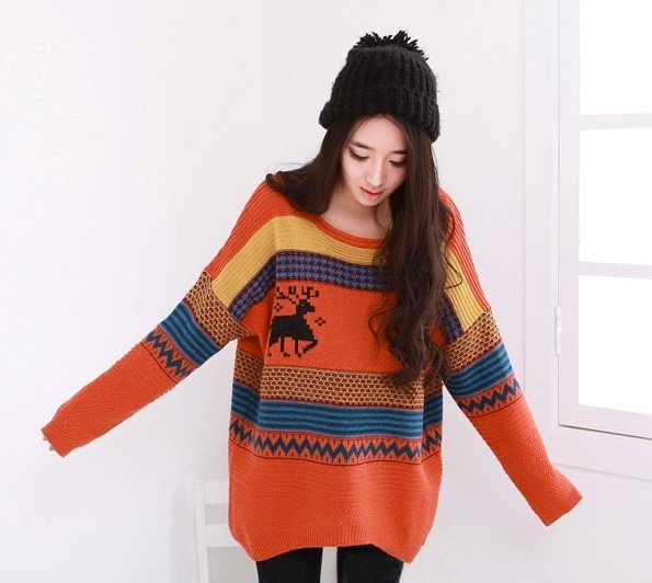 A lovely Christmas happy loose restore ancient ways lovely fawn round collar sweater