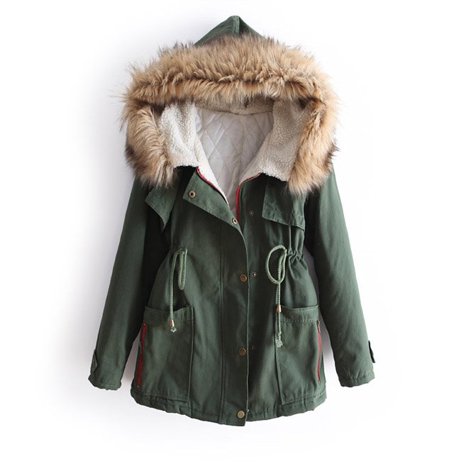 A new type of dress Korean temperament hooded section of straight tube in long, thick coat jacket WW2794