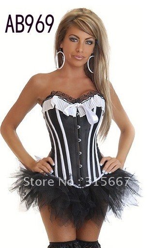 A set free shipping ,2012new Elegent corset,classic model corset,white Sexy  corset,lingerie,bustierA969