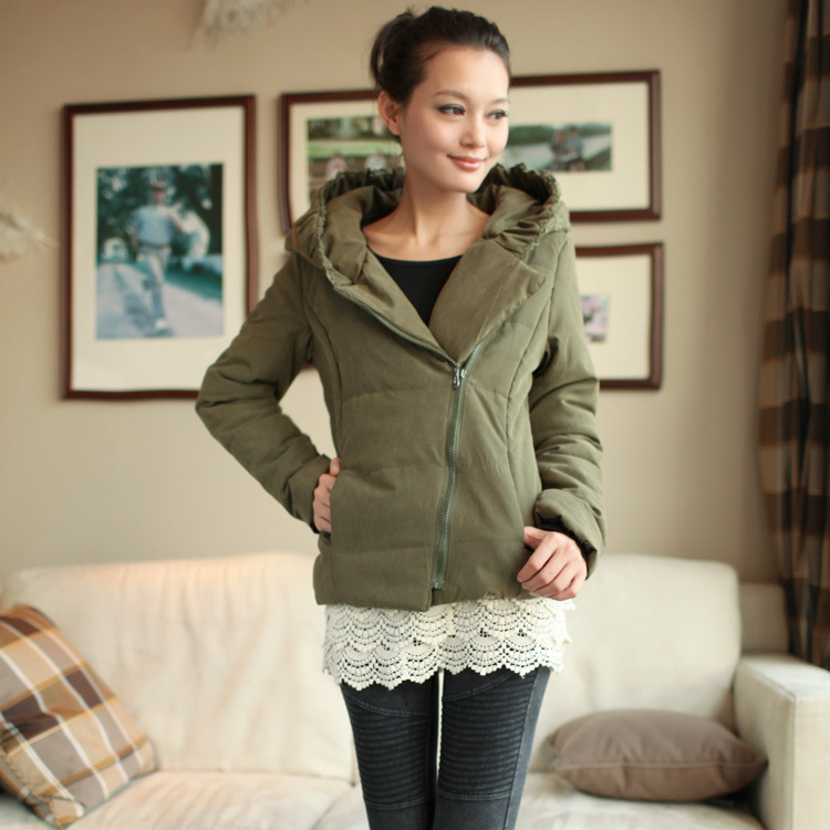 A-v1134 2012 women's crochet with a hood oblique zipper wadded jacket 10 - 25