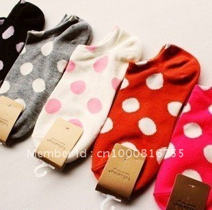 A036 socks wholesale Free shipping  Spring and summer cute Polka Dot lace cotton socks