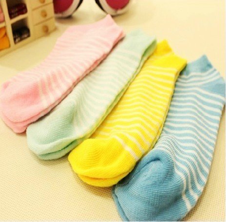 A050 socks wholesale manufacturers Korea lovely candy color stripes little love Ms. cotton sock