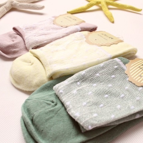 A099 socks summer candy color thin wire dot 100% cotton socks sock slippers