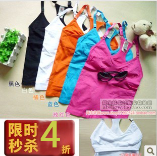 A1138 2013 summer tube top body shaping spaghetti strap vest female 100% cotton double layer