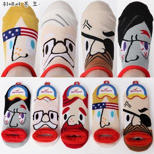 A127 Wholesale &Free shipping big mouth pirate's express SLIPPERS ,cotton socks,men & women socks