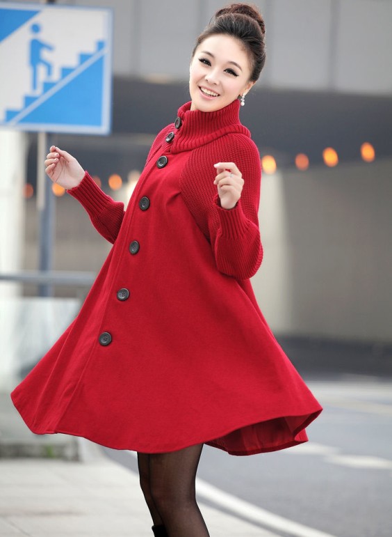 A231 autumn and winter plus size trench long design women's overcoat woolen outerwear