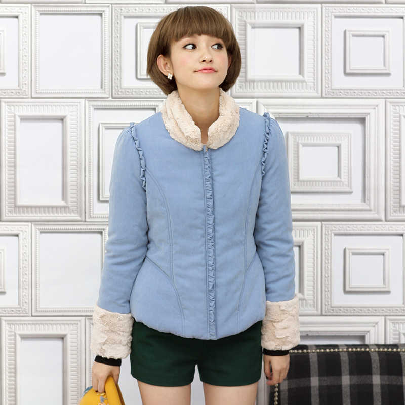 A23311 faux patchwork laciness decoration wadded jacket