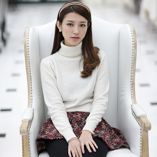 A23574 spring super soft all-match cashmere turtleneck sweater