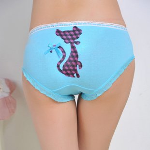 A273 Women ladies cotton cat solid panties Underpants briefs Active sexy everyday underwear Physiological pants