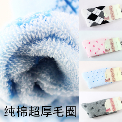 A328 socks compassion funds thickening autumn and winter women's 100% cotton loop pile socks towel socks