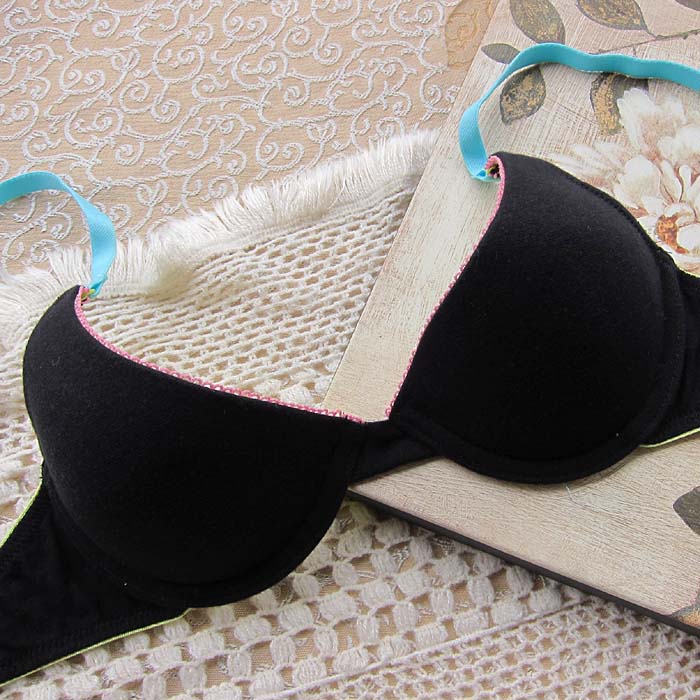 A4 glossy black cotton underwear bra 75b80b80c85d