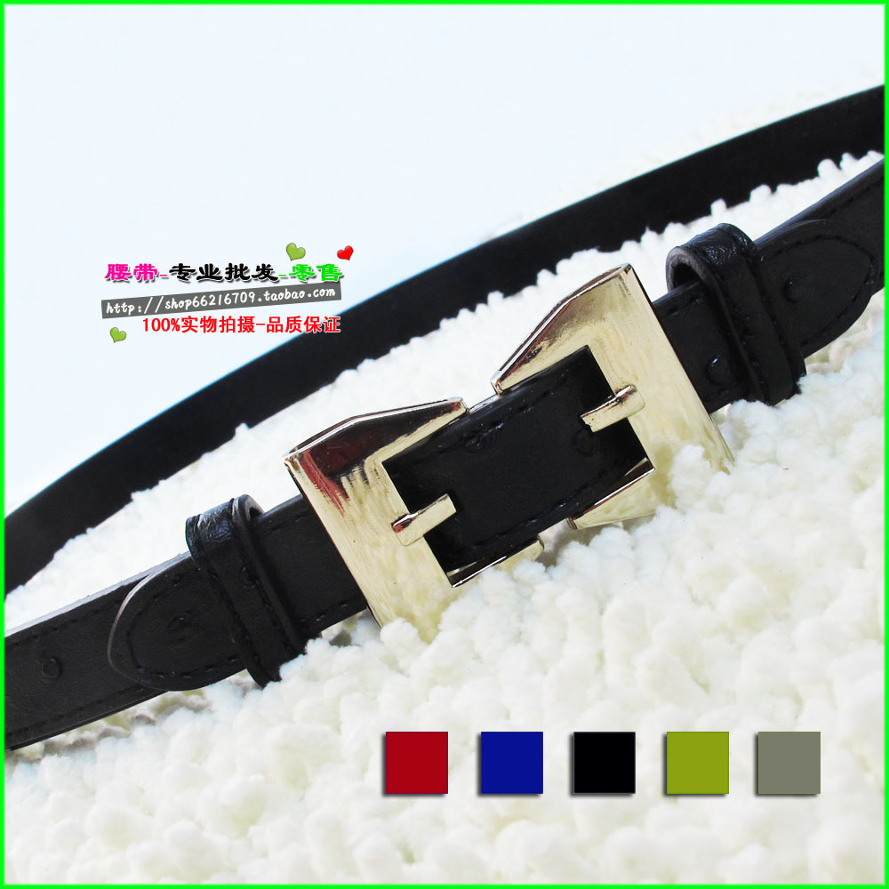 A410 2012 ostrich grain genuine leather belt needle buckle gold buckle fashion women's cowhide strap