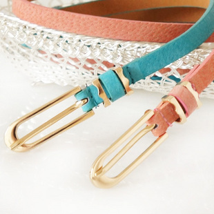 A46 1.1 genuine leather pigskin colorful vintage buckle female thin belt strap belly chain