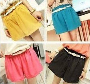 A777 2012 new pure color straight tube shorts with four color belt oh