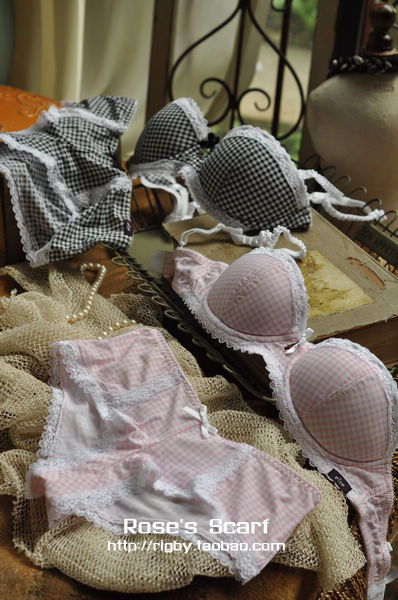A8 hm replace insert elegant fine plaid bra set 75a75b75c80b