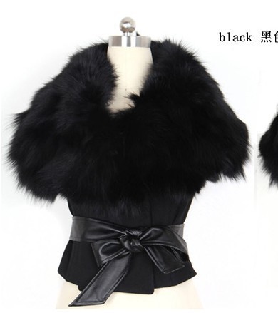 A821 2012 leather belt short fur vest