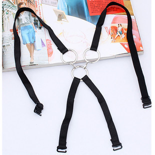 A904 metal ring buckle sexy black behind the cross shoulder strap halter-neck pectoral girdle clothes accessories underwear belt