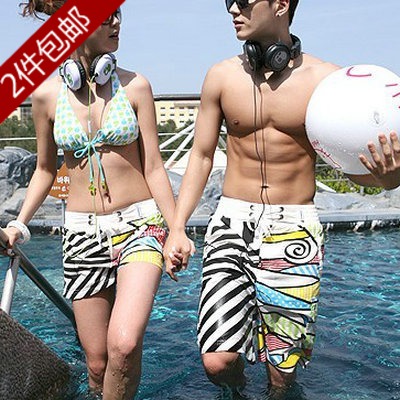 Ab lovers beach pants shorts male female quick-drying shorts lovers set pants plus size