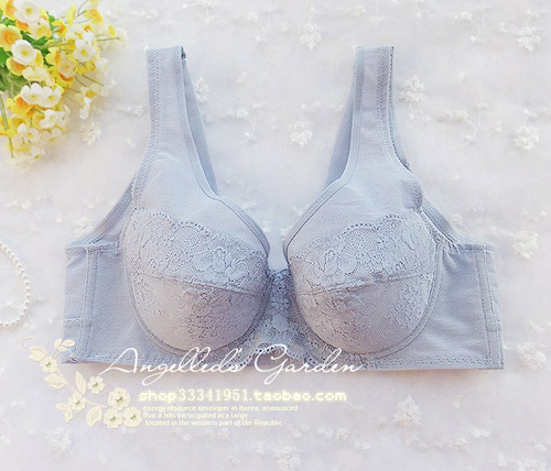 Accept supernumerary breast wide suspenders vest design thin plus size bra underwear light gray 75bc80bc85bc90b